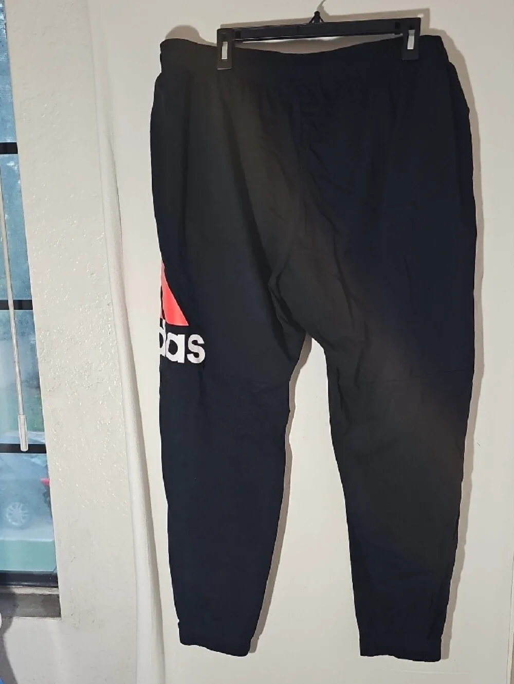 adidas Black Joggers with Pink Accent Logo